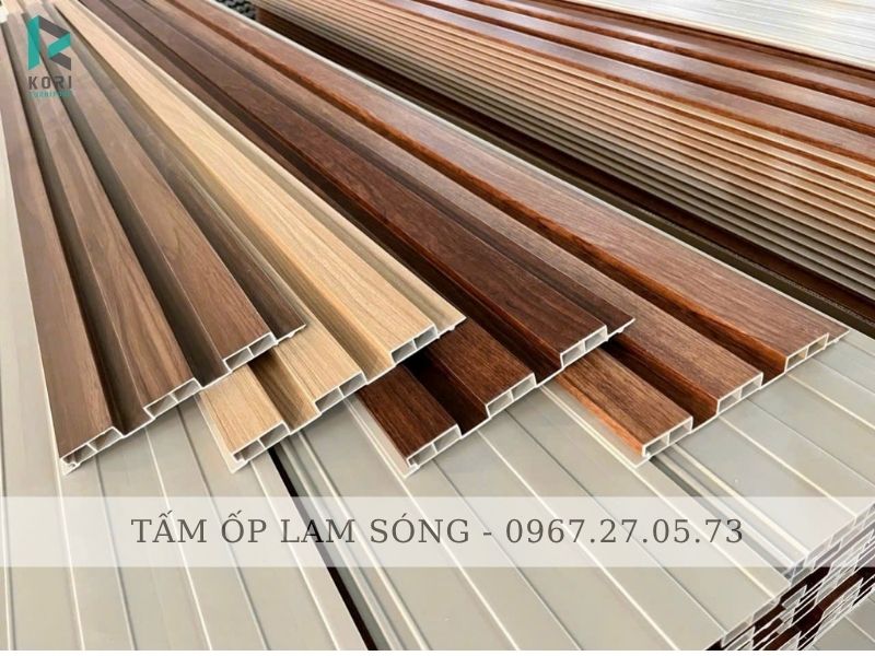 tấm ốp lam sóng nhựa giả gỗ