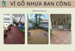 Vỉ Gỗ Nhựa Ngoài Trời Trang Trí Ban Công Cực Chill