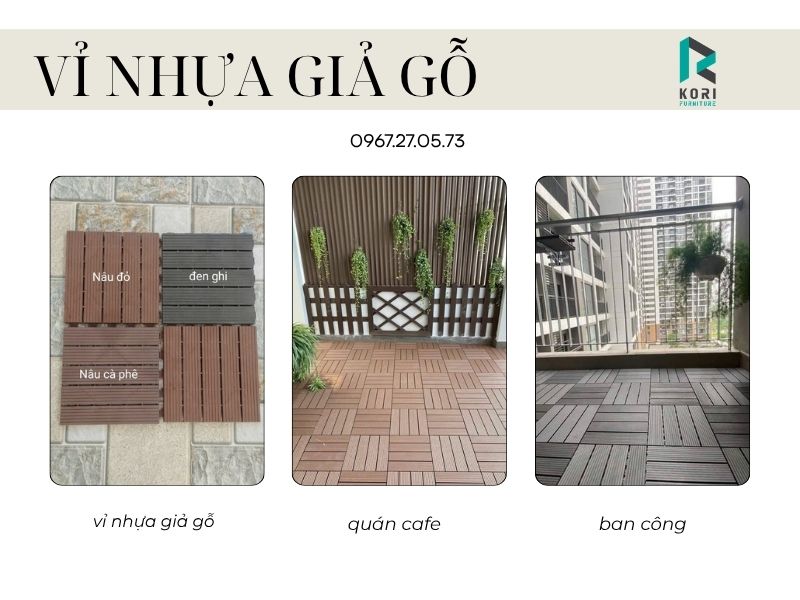 vỉ nhựa giả gỗ ngoài trời